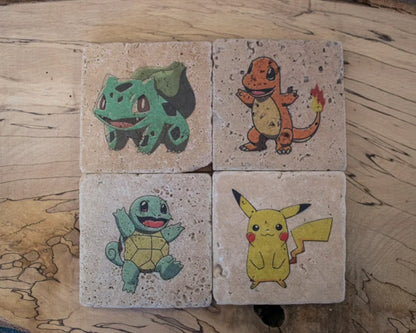 Pokemon Collection Stone Coasters (Set Of 4)