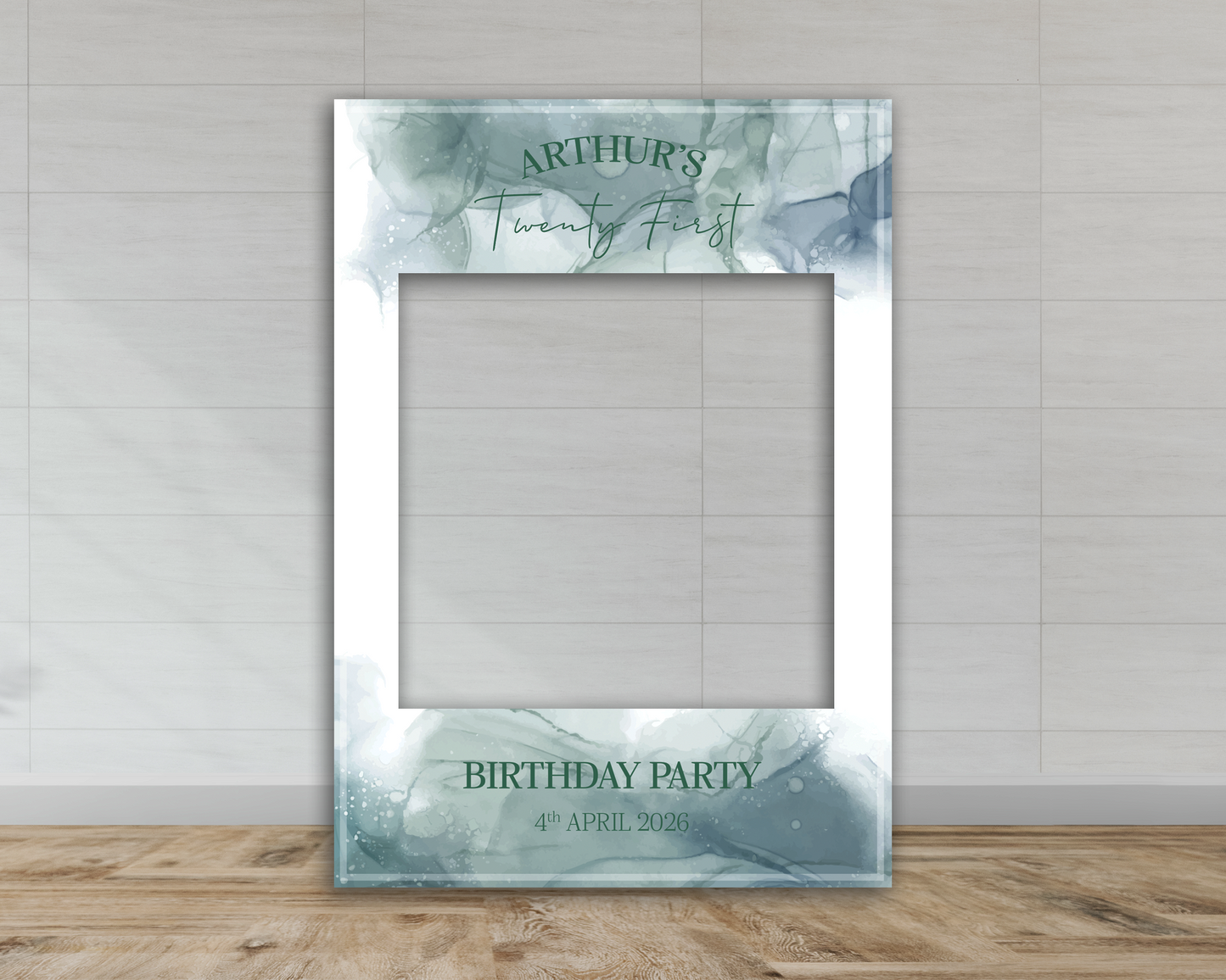 Green & Blue Watercolour | Birthday Selfie Frame