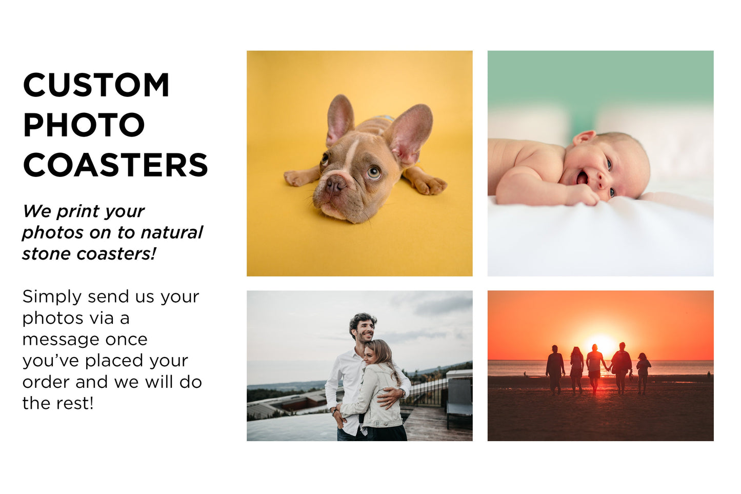 Personalised Photo Stone Coasters (Set Of 4)