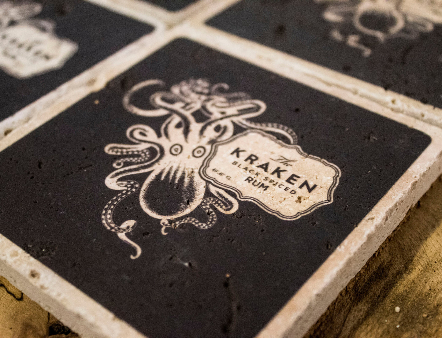 Stone Coasters: Kraken Rum Collection (Set Of 4) | Drink Coasters