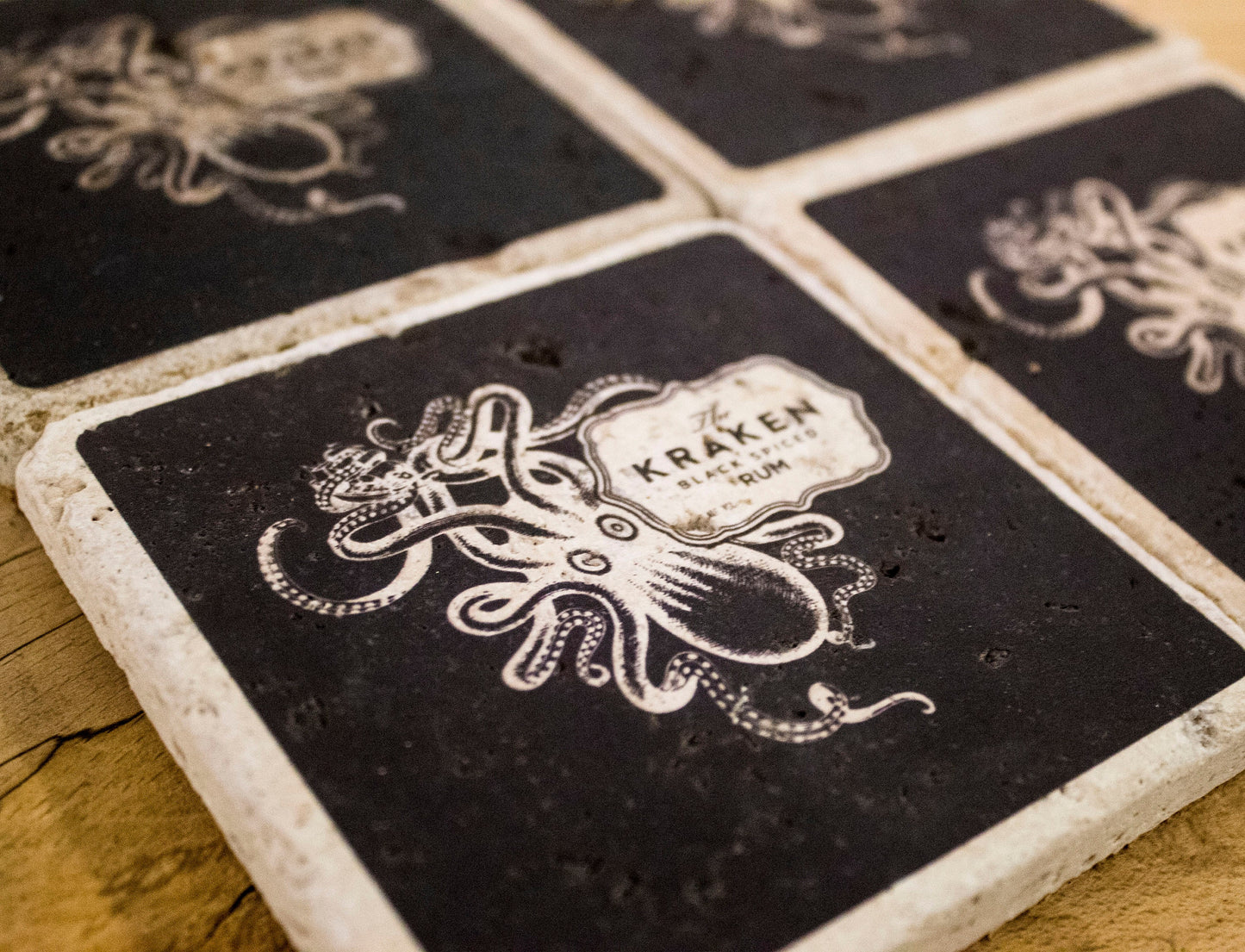 Stone Coasters: Kraken Rum Collection (Set Of 4) | Drink Coasters