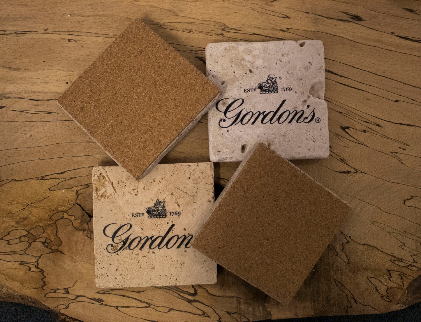 Stone Coasters: Gordons Gin Collection (Set Of 4) | Drink Coasters