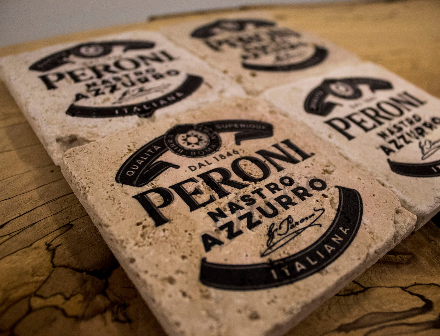 Stone Coasters: Peroni Beer Collection (Set Of 4) | Drink Coasters
