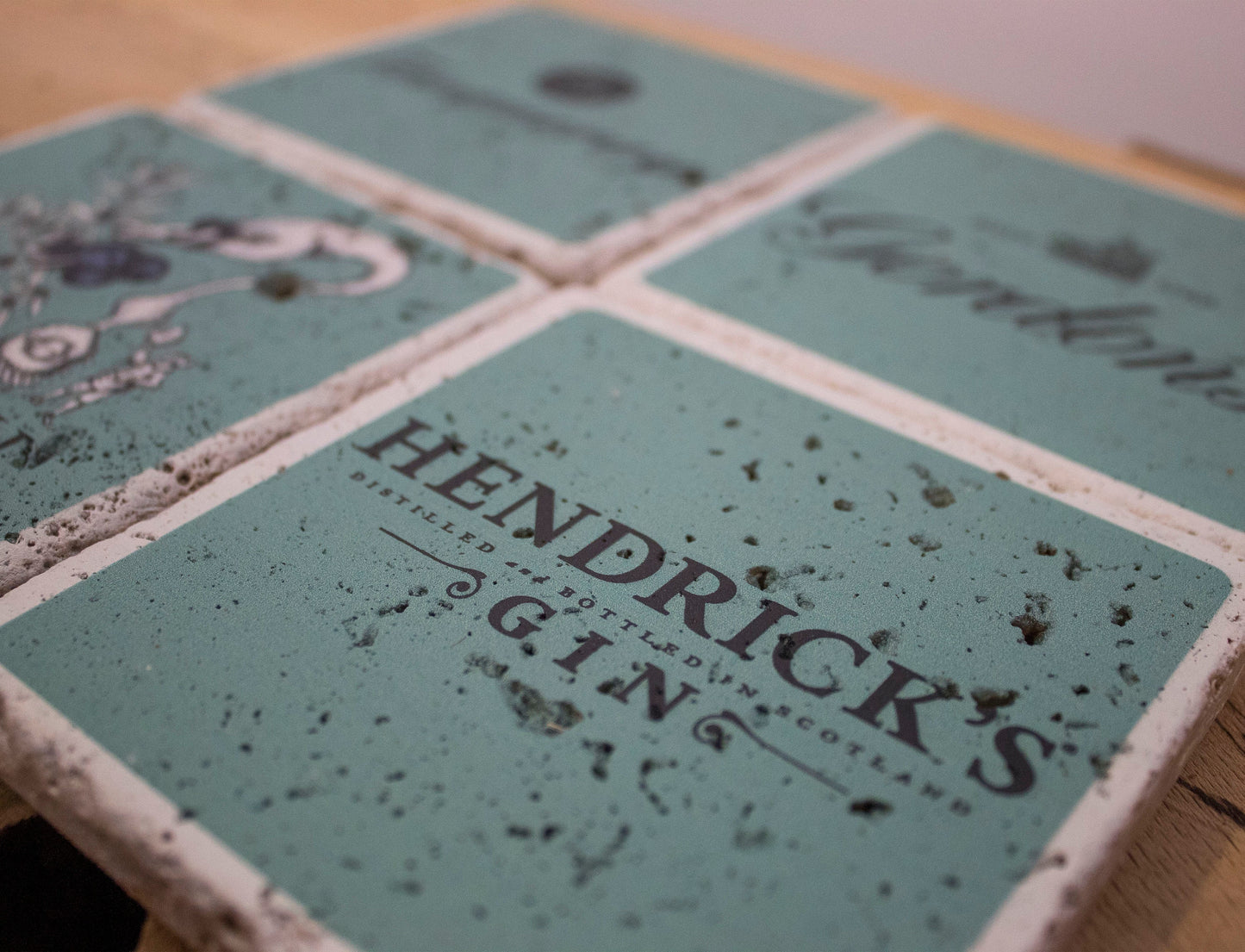 Stone Coasters: Green Gin Collection (Set Of 4) | Drink Coasters