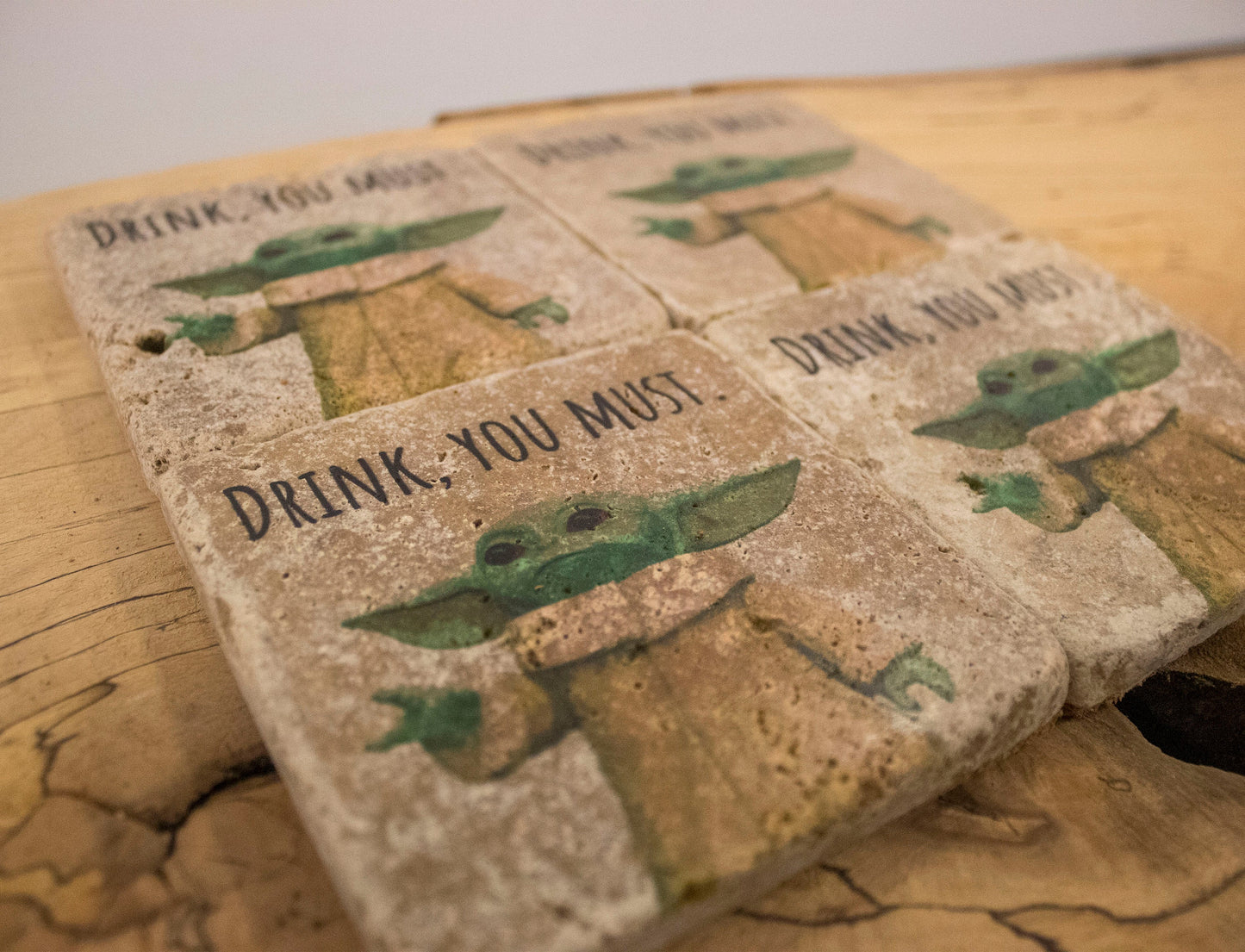 Stone Coasters: Baby Yoda Collection (Set Of 4) | Drink Coasters