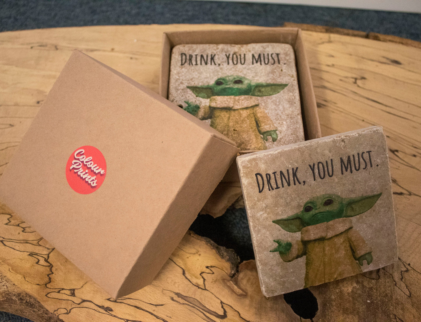 Stone Coasters: Baby Yoda Collection (Set Of 4) | Drink Coasters