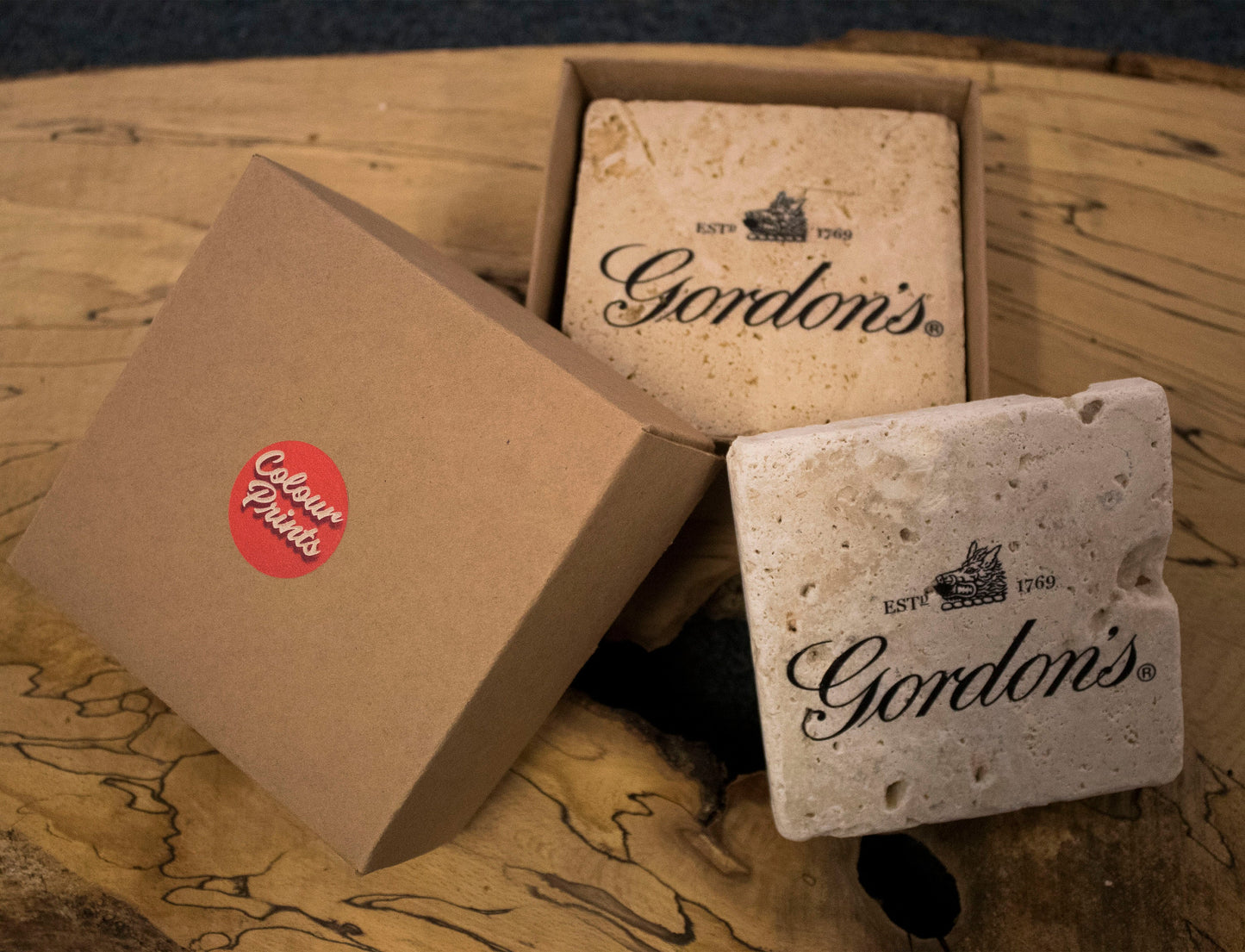 Stone Coasters: Gordons Gin Collection (Set Of 4) | Drink Coasters