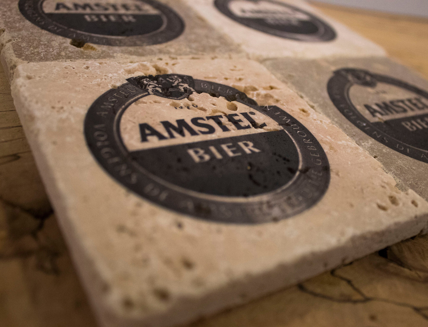 Stone Coasters: Amstel Beer Collection (Set Of 4) | Drink Coasters
