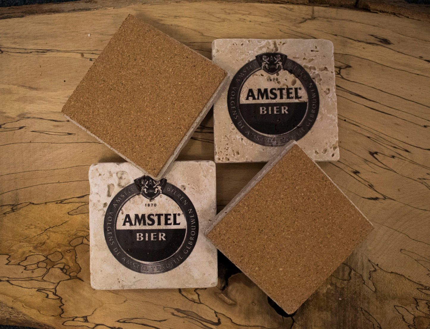 Stone Coasters: Amstel Beer Collection (Set Of 4) | Drink Coasters
