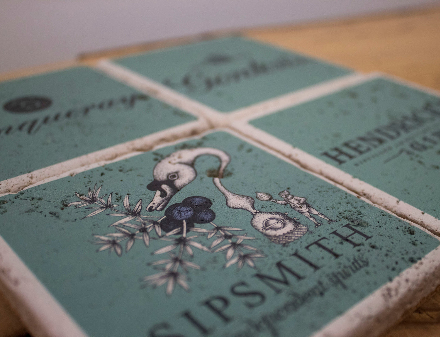Stone Coasters: Green Gin Collection (Set Of 4) | Drink Coasters