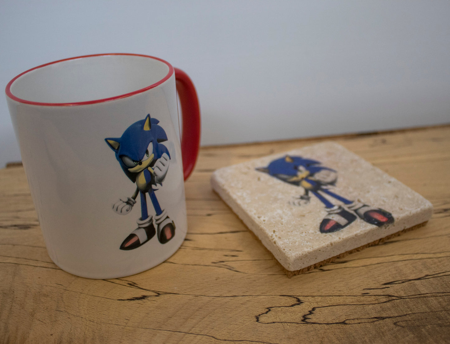 Stone Coasters & Mug Set: Sonic The Hedgehog | Retro Gaming Gift