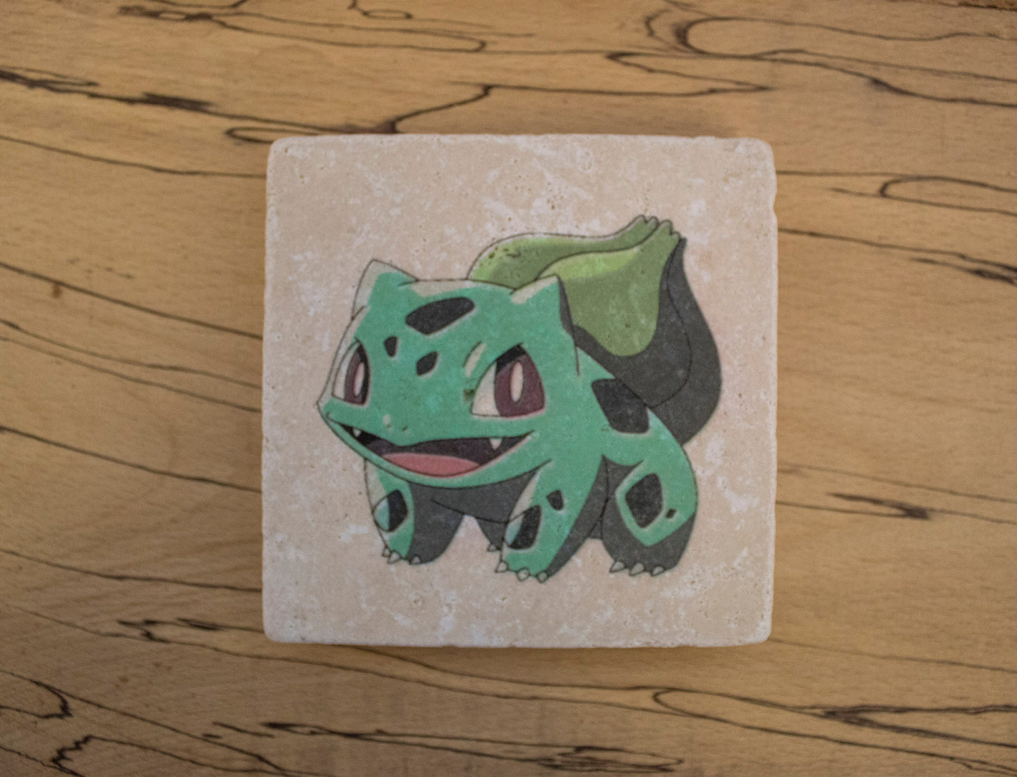 Stone Coasters & Mug Set: Bulbasaur Pokemon | Retro Gaming Gift