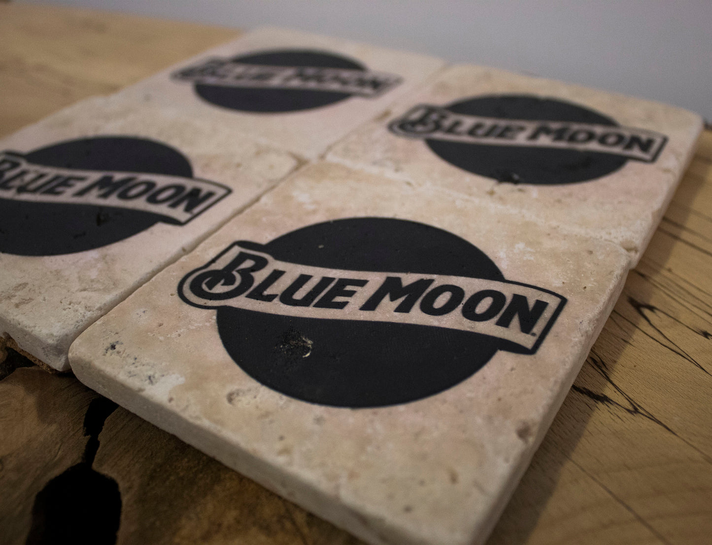 Stone Coasters: Blue Moon Beer Collection (Set Of 4) | Drink Coasters