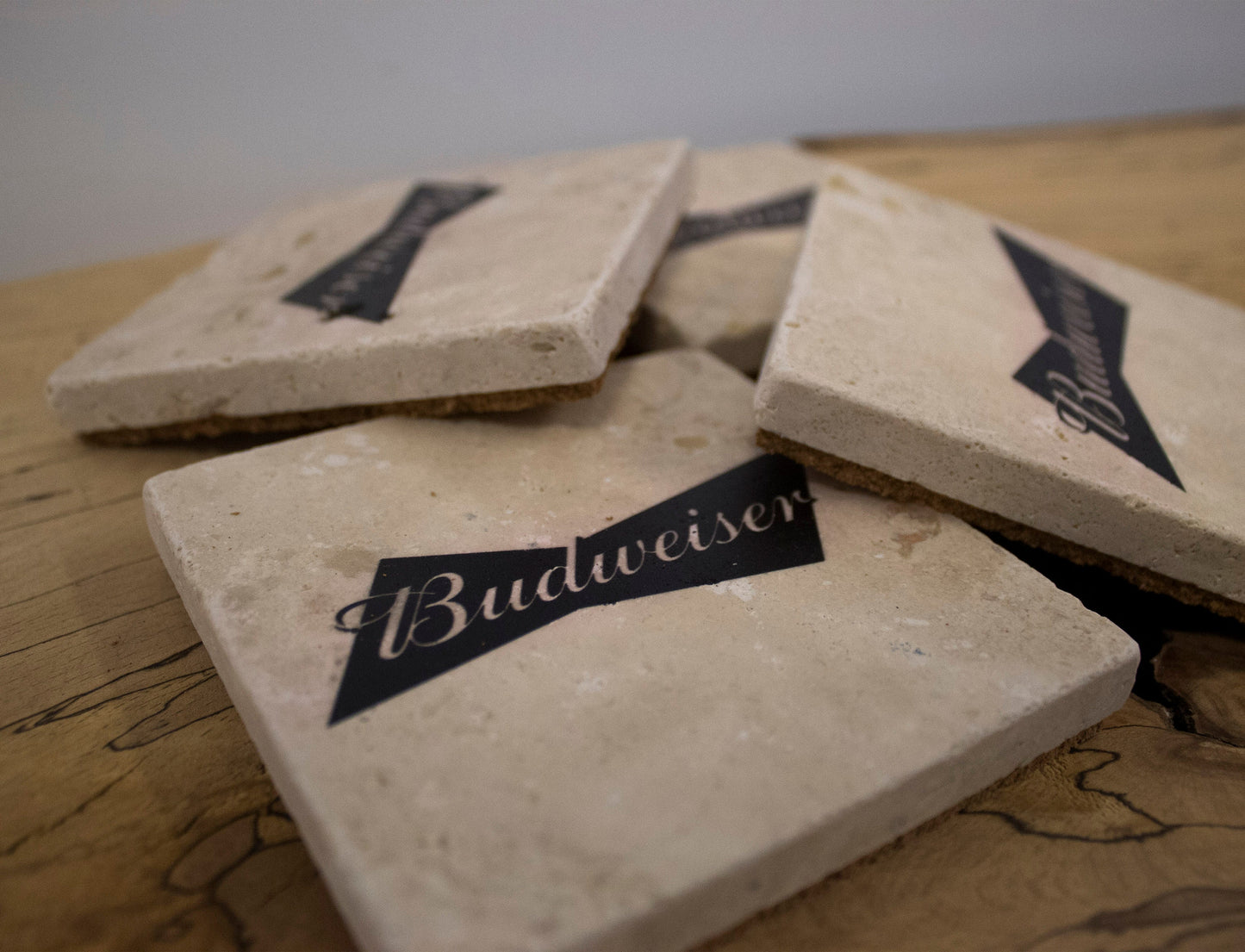 Stone Coasters: Budweiser Beer Collection (Set Of 4) | Drink Coasters