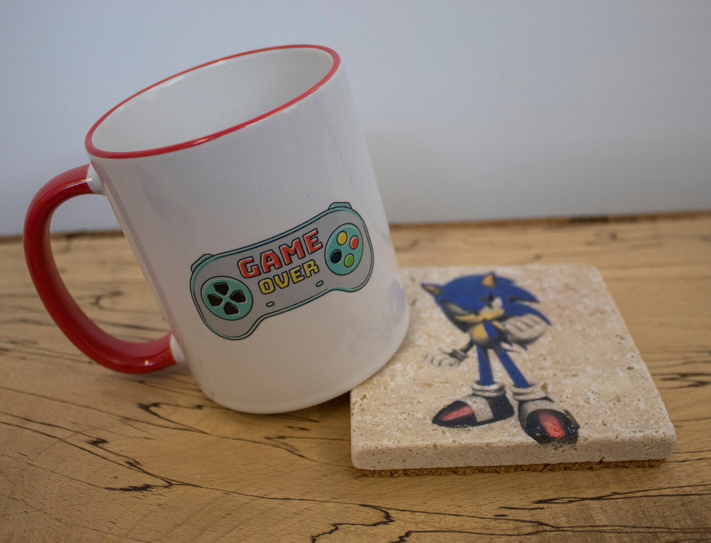 Stone Coasters & Mug Set: Sonic The Hedgehog | Retro Gaming Gift