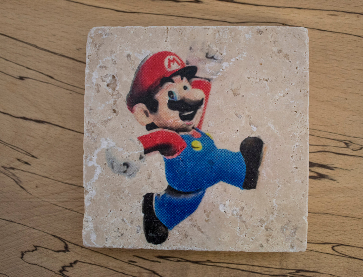 Stone Coasters & Mug Set: Mario | Retro Gaming Gift