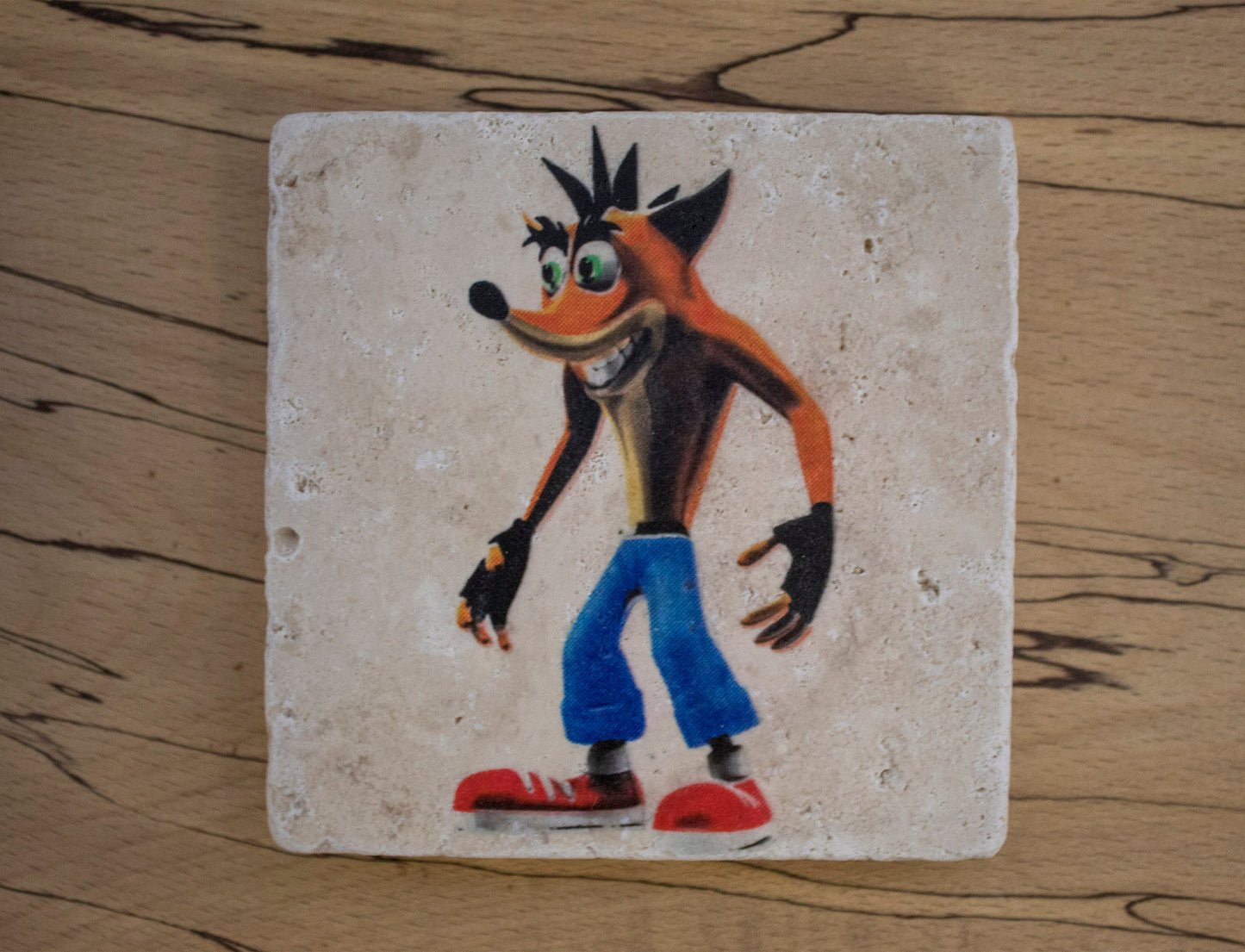 Stone Coasters & Mug Set: Crash Bandicoot | Retro Gaming Gift
