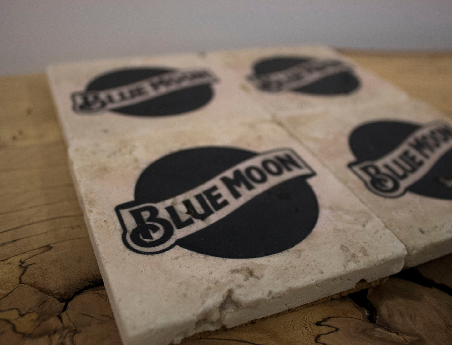 Stone Coasters: Blue Moon Beer Collection (Set Of 4) | Drink Coasters