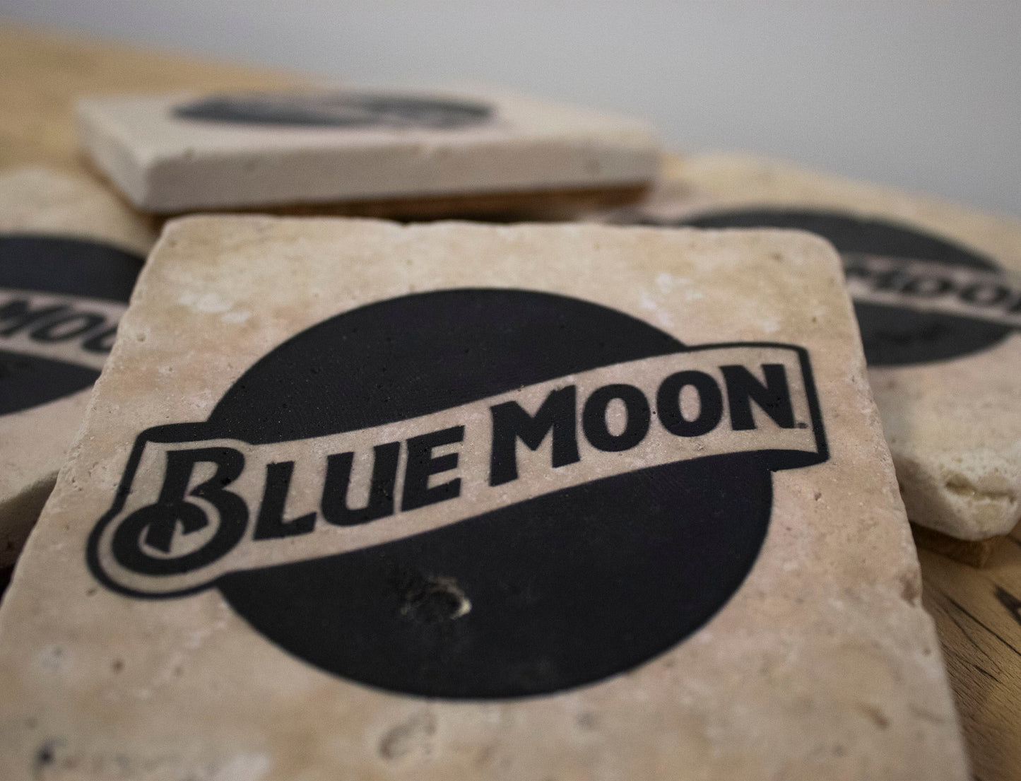 Stone Coasters: Blue Moon Beer Collection (Set Of 4) | Drink Coasters