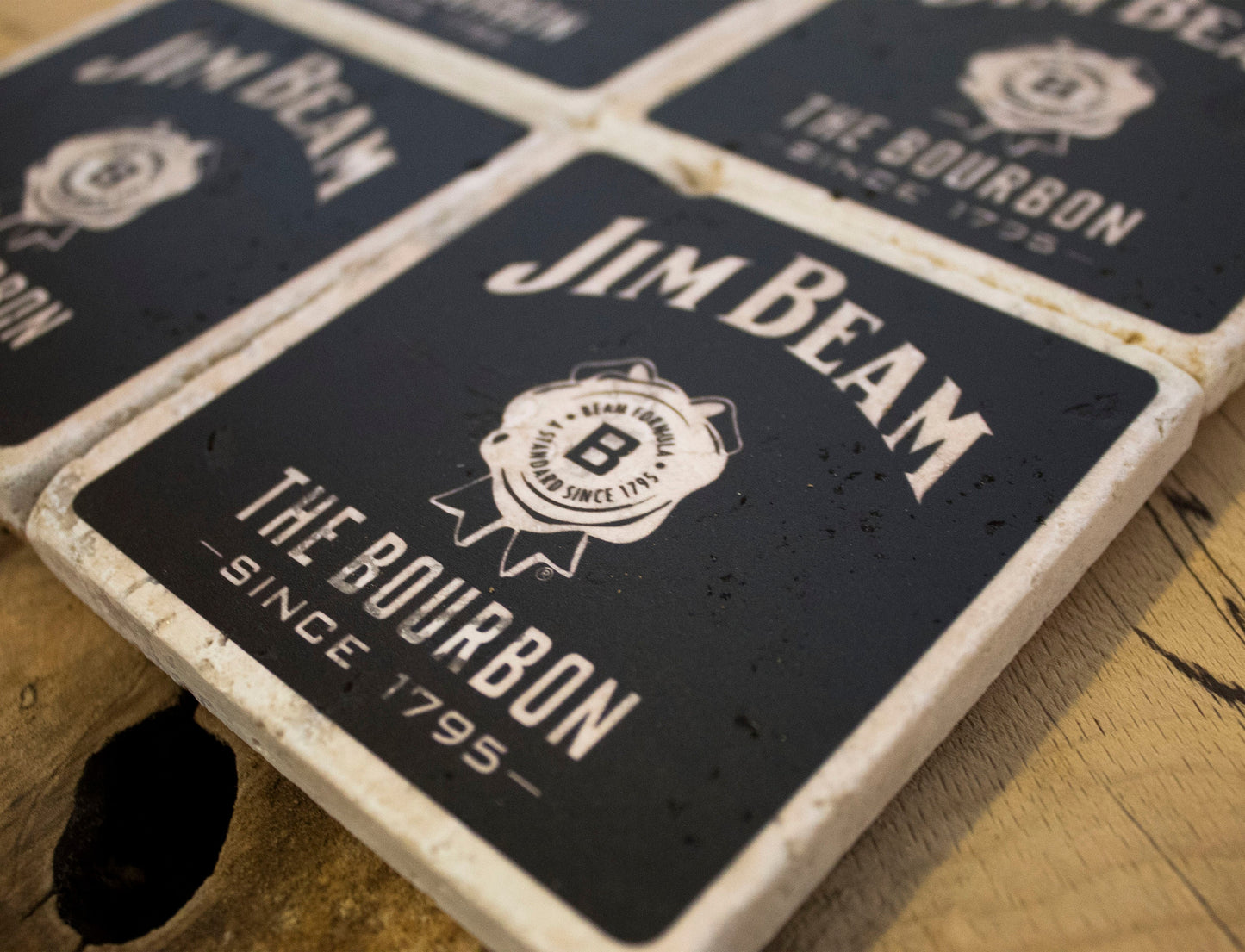Stone Coasters: Jim Beam Whiskey Collection (Set Of 4)