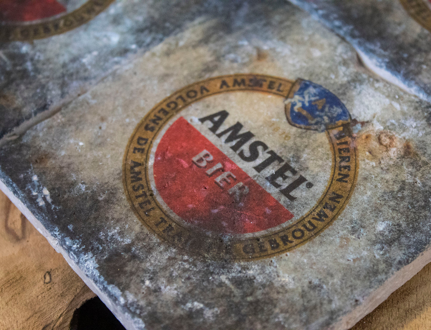 Printed Stone Coasters | Amstel (Set Of 4) | Drink Coasters | Natural Coasters