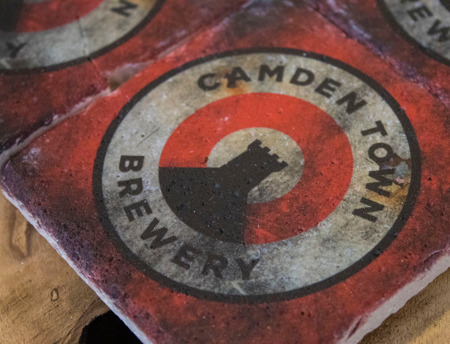 Printed Stone Coasters | Camden Town Brewery (Set Of 4) | Drink Coasters | Natural Coasters