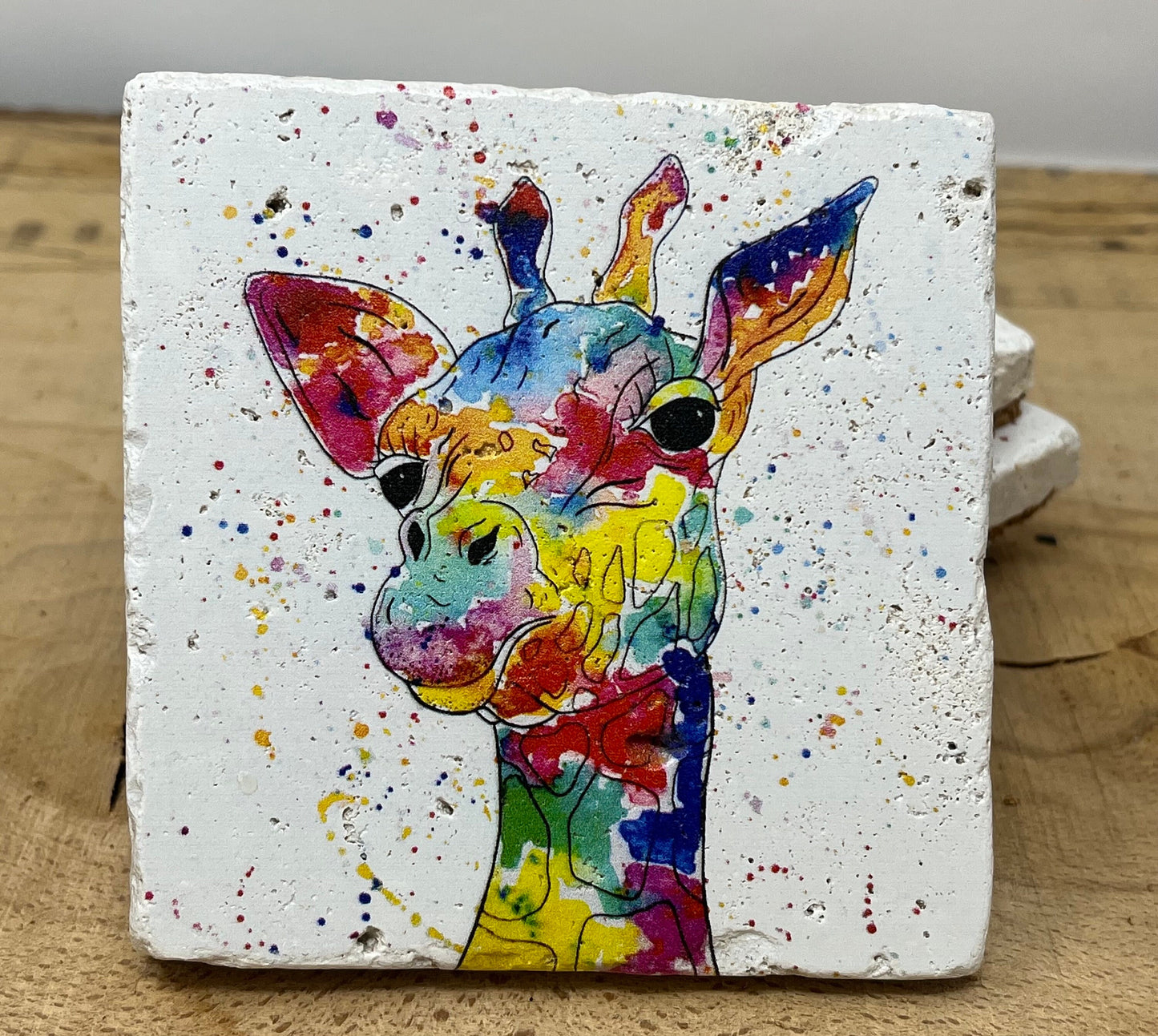 Stone Coasters: Giraffe - Artwork by Katie Goddard (Set of 4)