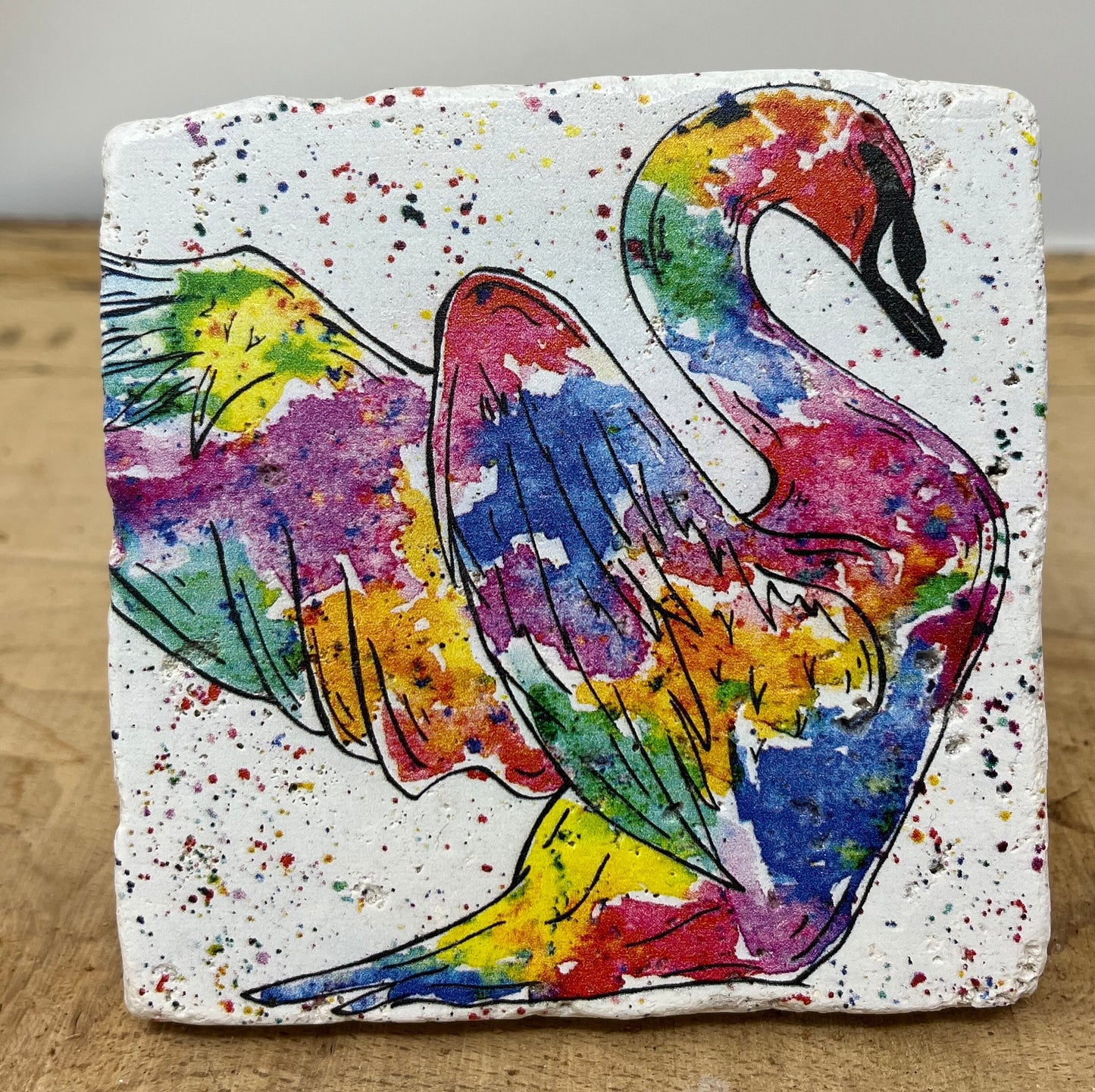 Stone Coasters: Swan - Artwork by Katie Goddard (Set of 4)