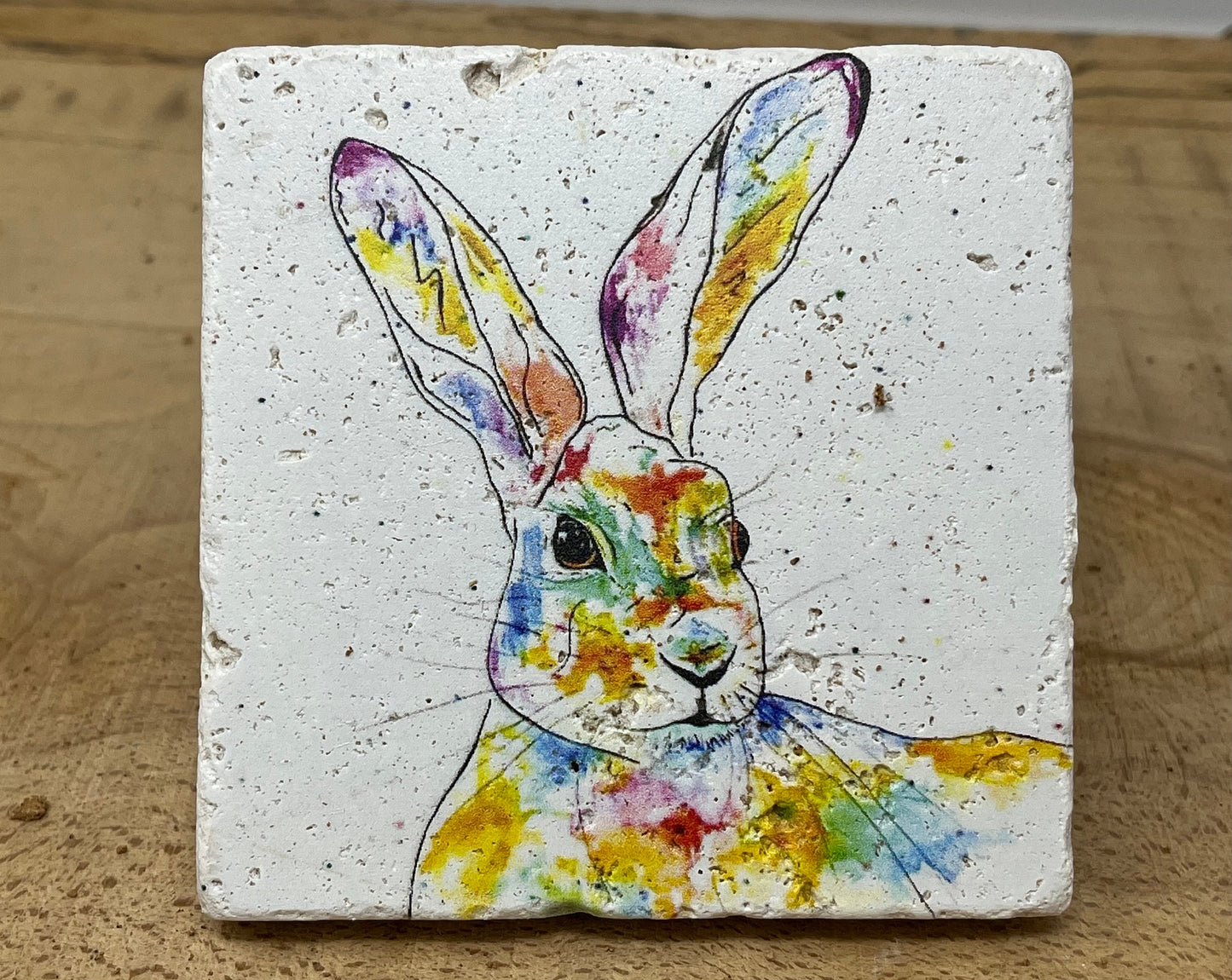 Stone Coasters: Hare - Artwork by Katie Goddard (Set of 4)
