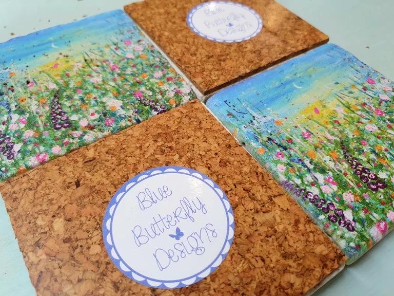 Stone Coasters: Summer Love - Artwork by Katie Goddard (Set of 4)