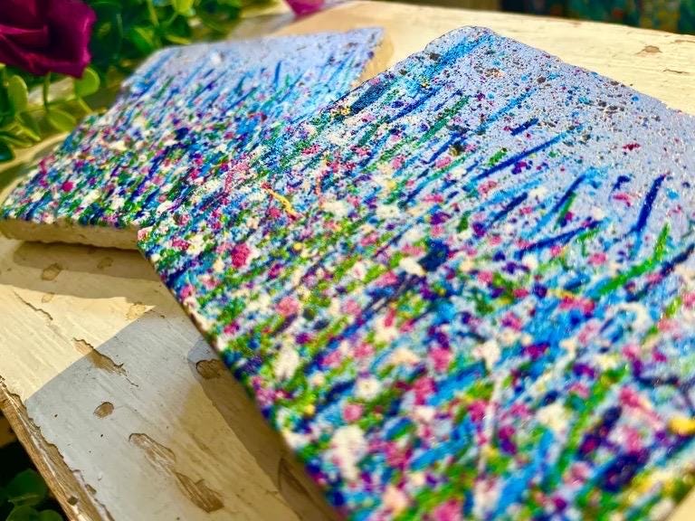 Stone Coasters: Sweetpea - Artwork by Katie Goddard (Set of 4)