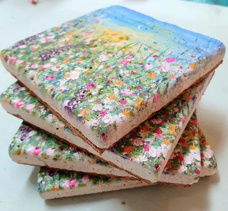 Stone Coasters: Summer Love - Artwork by Katie Goddard (Set of 4)