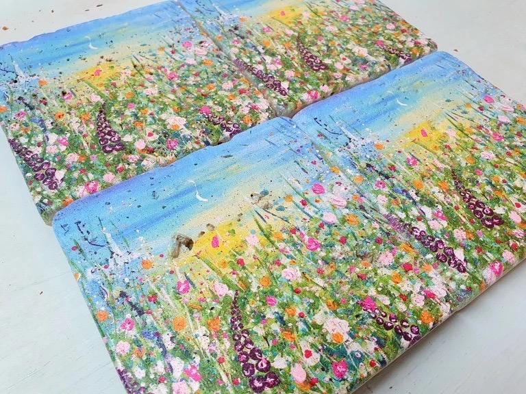 Stone Coasters: Summer Love - Artwork by Katie Goddard (Set of 4)