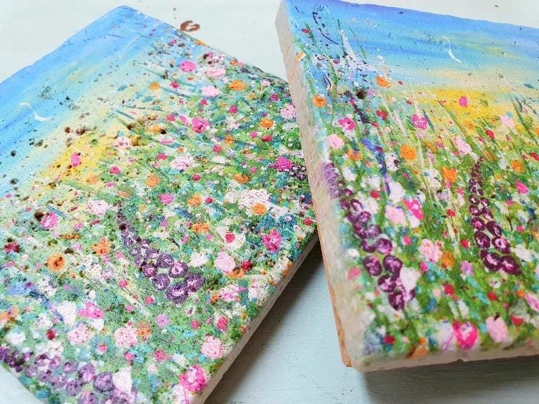 Stone Coasters: Summer Love - Artwork by Katie Goddard (Set of 4)