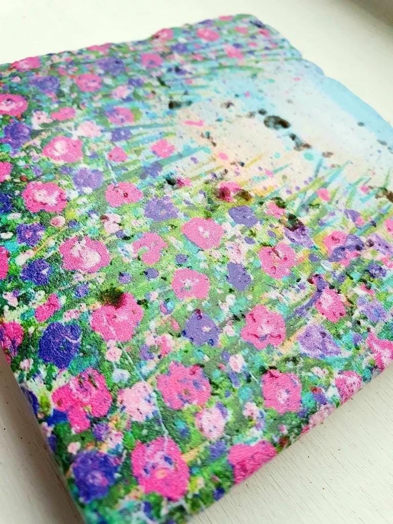 Stone Coasters: Daisy - Artwork by Katie Goddard (Set of 4)