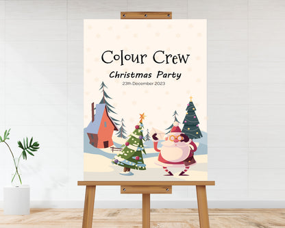 Santa Town Christmas Party Welcome Board