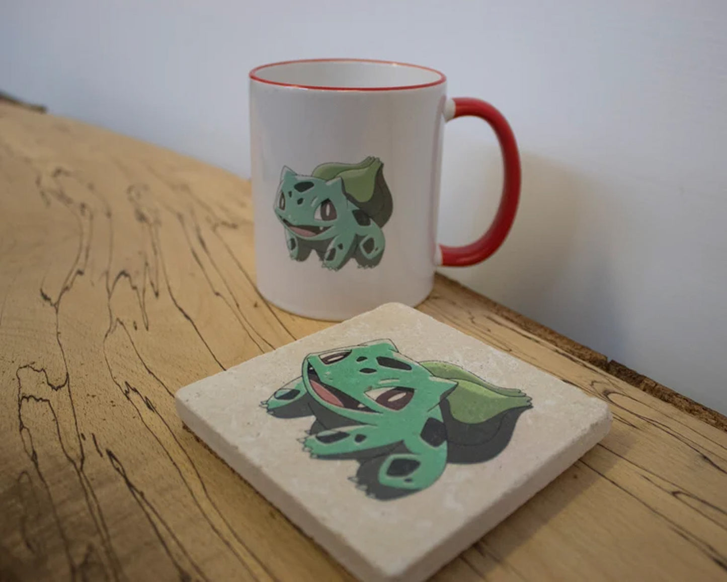 Bulbasaur Pokemon Stone Coasters & Mug Set