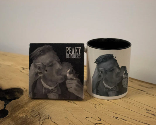 Arthur Shelby Peaky Blinders Stone Coasters & Mug Set
