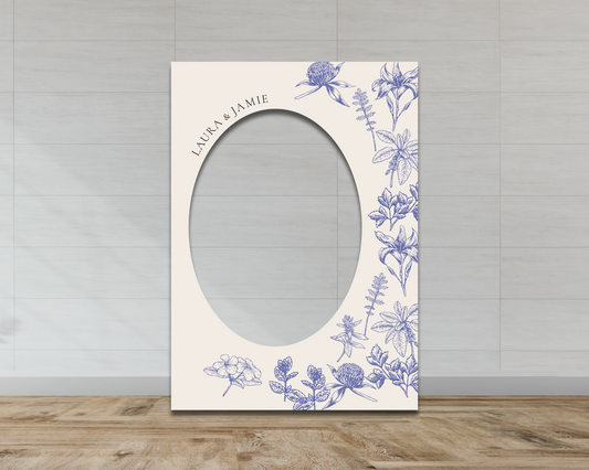 Blue & White Chinoiserie Wedding Selfie Frame