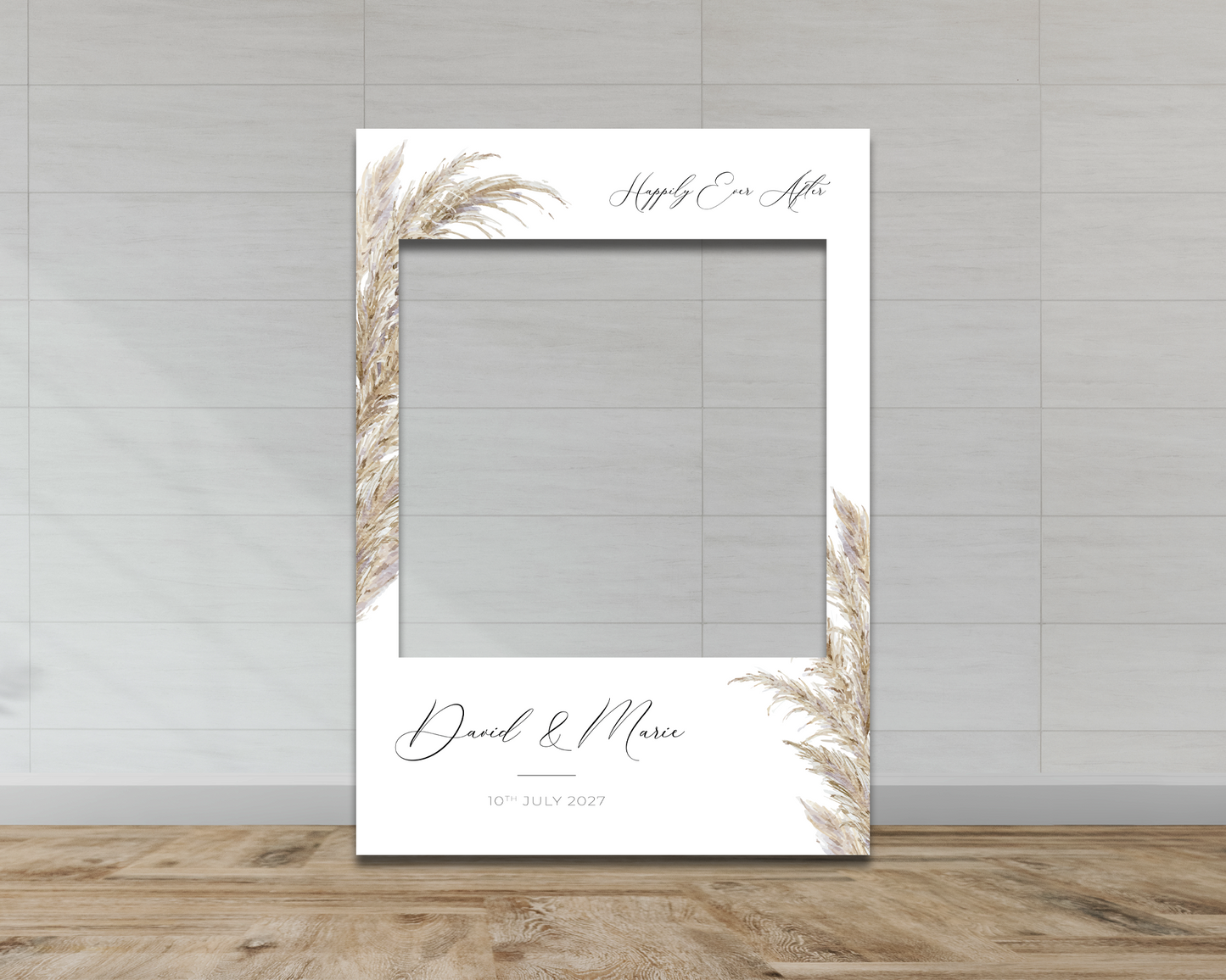 Boho Pampas Wedding Selfie Frame