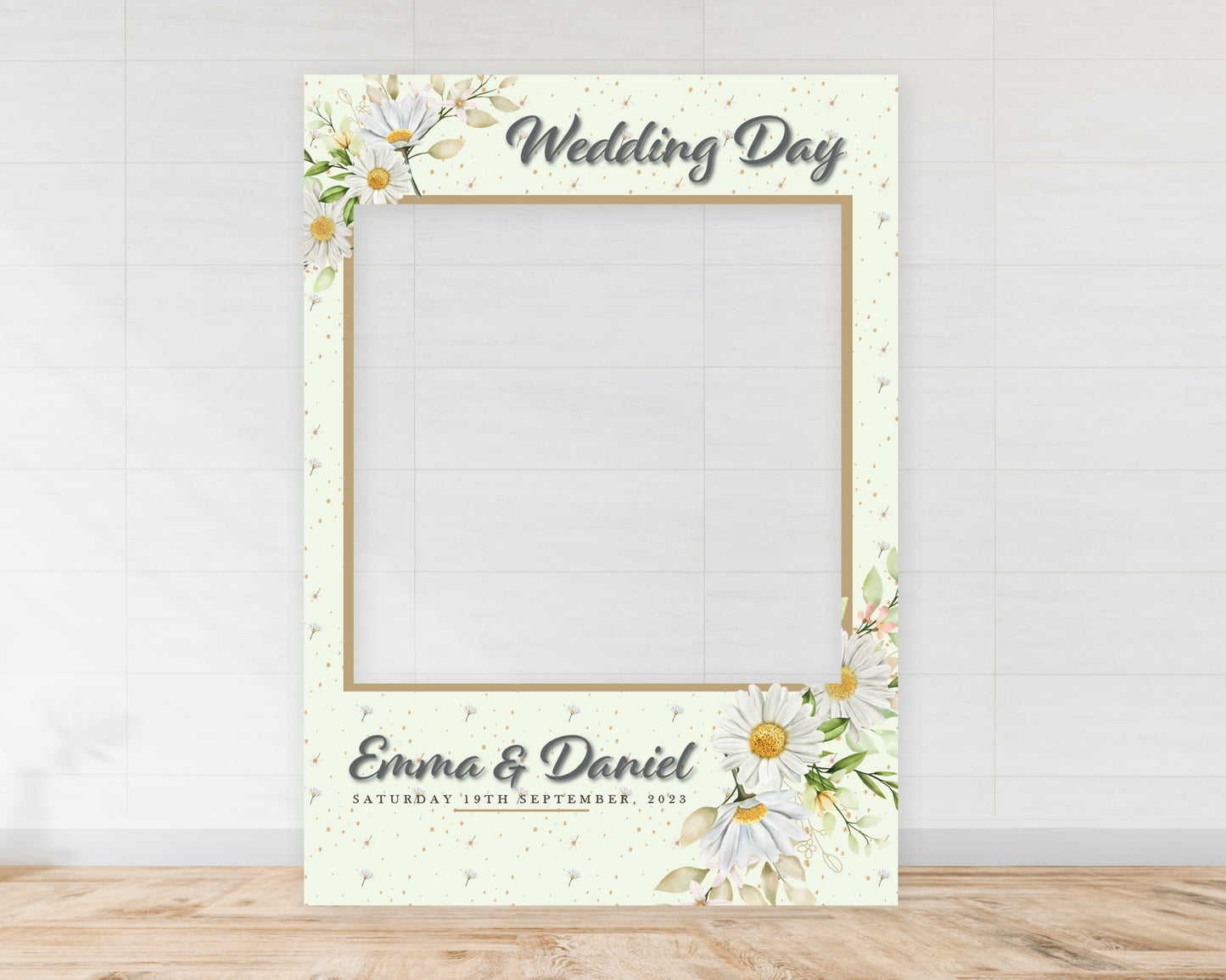 Daisy Flowers Wedding Landscape or Portrait Selfie Frame