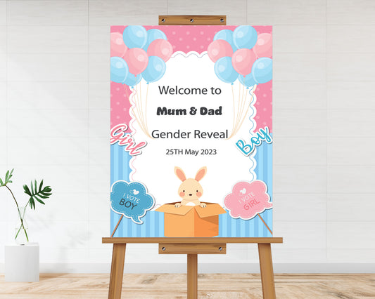 Girl or Boy Gender Reveal  Welcome Board