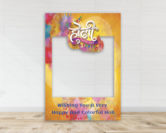 Colourful Happy Holi | Holi Selfie Frame