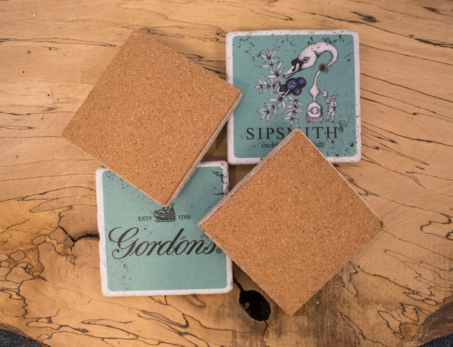 Green Gin Collection Stone Coasters (Set Of 4)