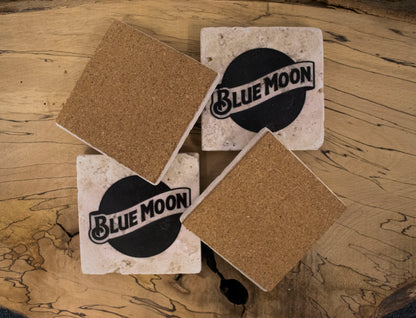 Blue Moon Beer Collection Stone Coasters (Set Of 4)