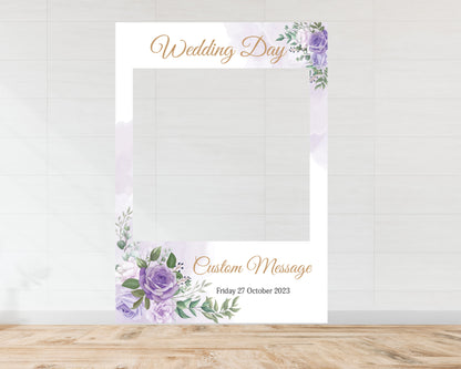 Purple Roses Wedding Landscape or Portrait Selfie Frame