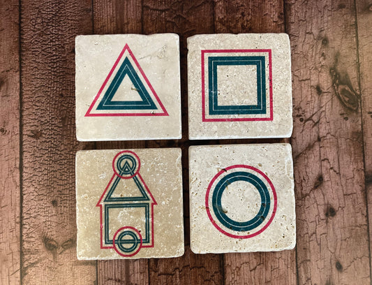 Squid Games Collection Stone Coasters (Set Of 4)