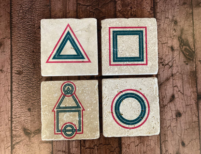 Squid Games Collection Stone Coasters (Set Of 4)