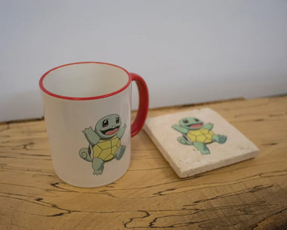Squirtle Pokemon Stone Coasters & Mug Set
