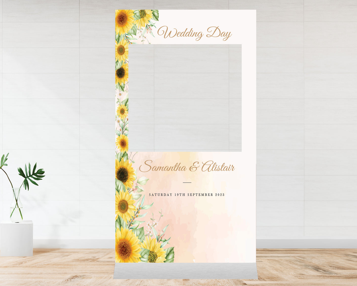 Sunflowers Wedding Self Standing Selfie Frame